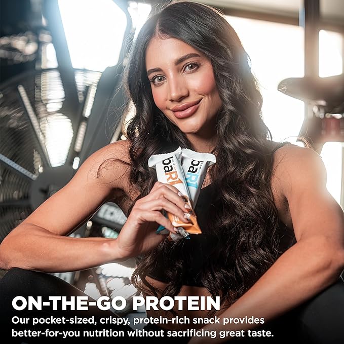 Rule 1 baR1 Crunch Bar - On-The-Go Convenient Protein Snack Bars with 20g Premium Protein, Naturally-Packed with EAAs/BCAAs, Hunger-Filling Fiber (12 Count Box, Birthday Cake)