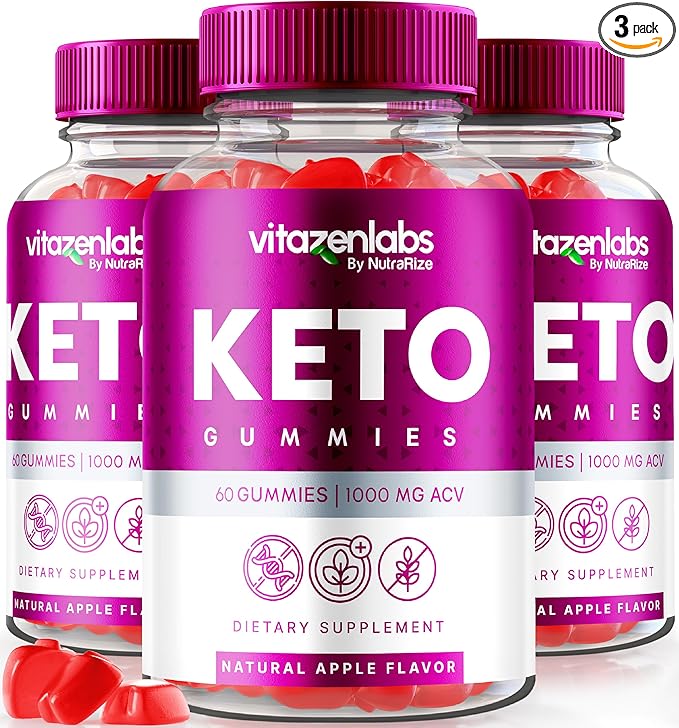 (3 Pack) Vitazenlabs Keto Gummies, Vitazen Labs Keto ACV Gummies, Keto Vitamins Plus Apple Cider Vinegar, All Natural 1000 MG Gummy Pills, Keto + ACV Official, Maximum Strength Reviews (180 Gummies)