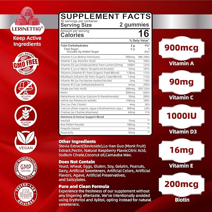 Womenâs 50+ Multivitamins, Multivitamin for Women with Vitamin A, C, D3, E and Zinc for Immune Health Support, Calcium & More, Vegan Sugar Free 120 Count