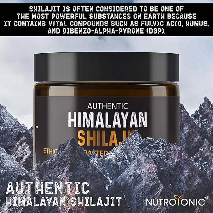 NutroTonic® Authentic Himalayan SHILAJIT® | 60 Days Sun Dried Organic Most Potent Premium Resin | Lab Tested for Safety | Natural Source of Fulvic Acid +86% & Humic Acid +10%