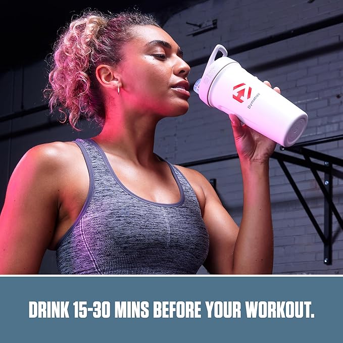 Dymatize Energyze Pre Workout Powder for Men and Women, Strawberry Lemonade Flavor, 150mg Caffeine, 5g BCAAs, Performance Blend of L-Theanine, L-Tyrosine, L-Citrulline, No Sugar, 30 Servings