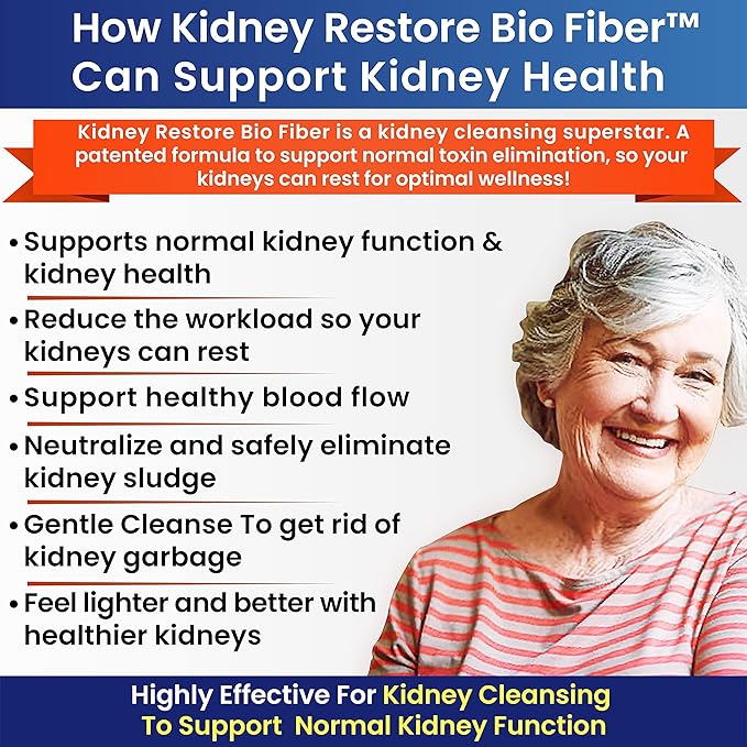 Bio Fiber, Kidney Cleanse Detox & Repair - Restorative Kidney Support & Kidney Supplement to Remove Waste, Kidney Health Supplement - Add to Tea for Kidney Health - 5 LBS 2 Pack