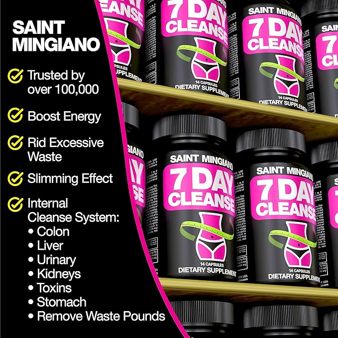 7 Day Cleanse Program | Colon Detox with Natural Laxative for Constipation & Bloating | Extra-Strength Senna Leaf Supplements | Strong for Some People.