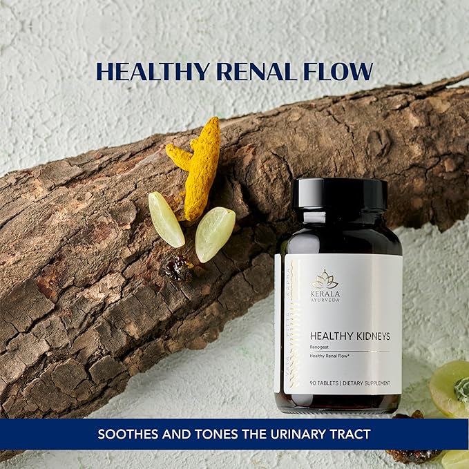 Kerala Ayurveda Healthy Kidney Herbal Tablets | Support Normal Kidney Function and Health | Kidney and Bladder Support | Urinary System Support - 90 Count