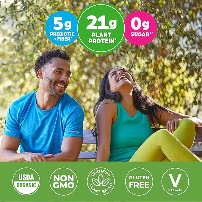 Orgain Organic Vegan Protein Powder, Vanilla Bean - 21g Plant Protein, 5g Prebiotic Fiber, Low Carb, No Lactose Ingredients, No Added Sugar, Non-GMO, For Shakes & Smoothies, 10 Travel Packs