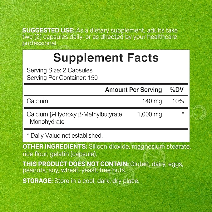 DEAL SUPPLEMENT 2 Pack of Ultra Strength HMB Supplements 1000 mg Per Serving, 600 Total Capsules | Third Party Tested | Supports Muscle Growth, Retention & Lean Muscle Mass | Fast Workout Recovery