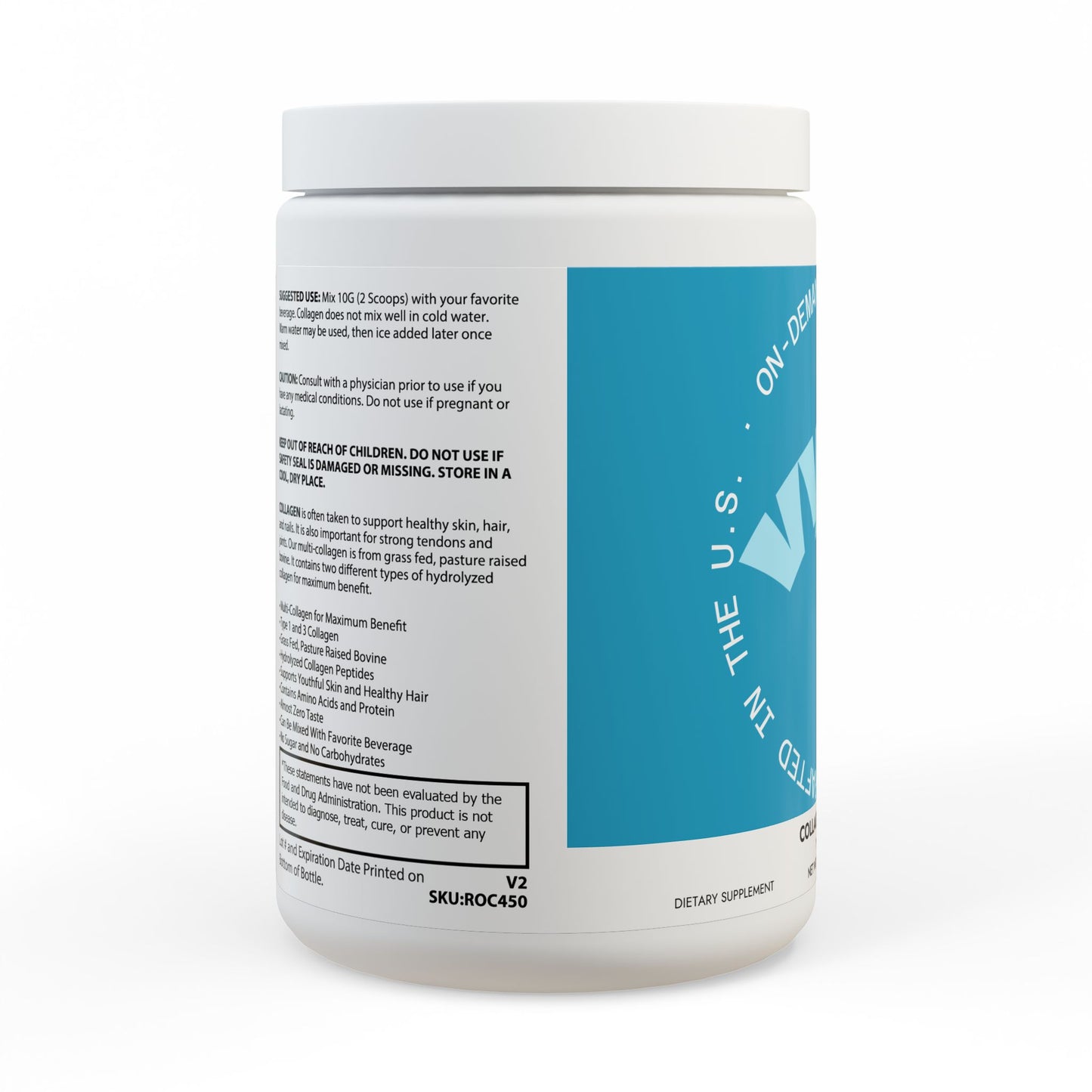 Grass-Fed Collagen Peptides Supplement – Type I & III for Hair, Skin, Nails & Joints (350g, 12.3oz)