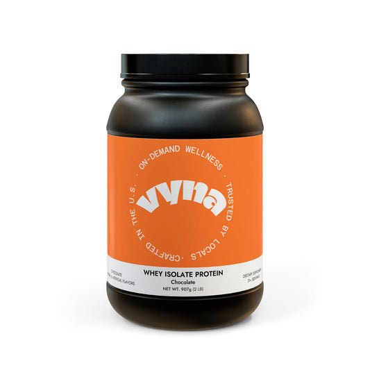 VYNA Whey Isolate Protein Powder –  Chocolate, 907g (2lb) | Clean & Fast-Absorbing Supplement