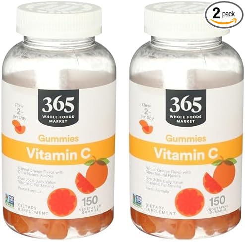 365 by Whole Foods Market, Citrus Vitamin C Gummies, 150 Count (Pack of 2)
