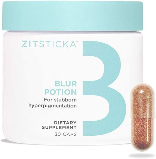 ZitSticka Vitamin Acne Supplement for Cystic Acne w/ 30 Natural Caps for Women and Men, Supplements for Hormonal Support, Skin Clarity, Dark Spots - Dermatologist Tested (Blur Potion™)