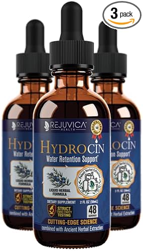 Rejuvica Health Hydrocin - Advanced Diuretic Water Retention Support Supplement - Liquid Delivery for Better Absorption - Dandelion, Uva Ursi, Juniper Berry, Celery Seed, Green Tea & More!