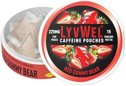 225mg Caffeine Energy Pouches | Nootropic Focus & Neuro Support | Tobacco-Free, Nicotine-Free, Quick Energy Solution | 5-Pack: 60 Pouches (5 Pack, Red Gummy Bear)