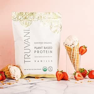 Truvani Vegan Pea Protein Powder | Vanilla | 20g Organic Plant Based Protein | 10 Servings | Keto | Gluten & Dairy Free | Low Carb | No Added Sugar