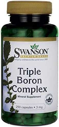 Swanson Triple Boron Complex - Bone Health and Joint Support Mineral Supplement - Citrate, Aspartate, Glycinate (250 Capsules) (2 Pack)