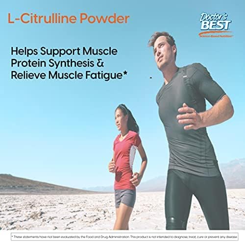 Doctor's Best L-Citrulline Powder, Helps Improve Circulation & Muscle Maintenance, Non-GMO, Vegan, Gluten Free, Soy Free, 200g