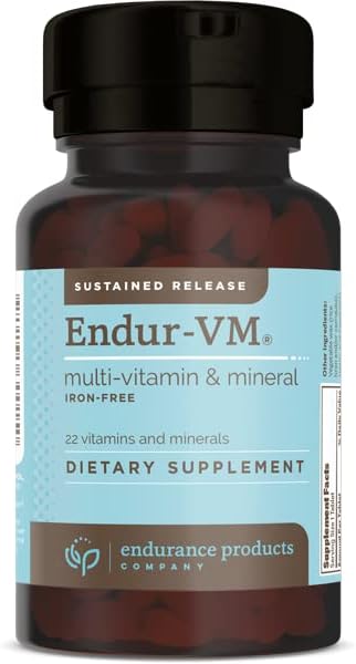 ENDUR-VM - WITHOUT IRON – Sustained-Release Daily Multi-Vitamin - Vitamin A, Vitamin C, Vitamin D, Vitamin E, Vitamin B12 - Zinc for Immune Health Support + Calcium & More - 60 Tablets
