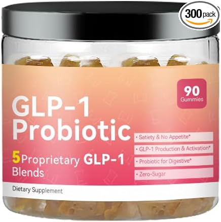 GLP-1 Gummies | GLP-1 Supplement, Berberine, Fiber Support GLP-1 Naturally, GLP-1 Probiotic Gummies for Adult, Zero-Sugar, Pineapple Flavor(1PACK)