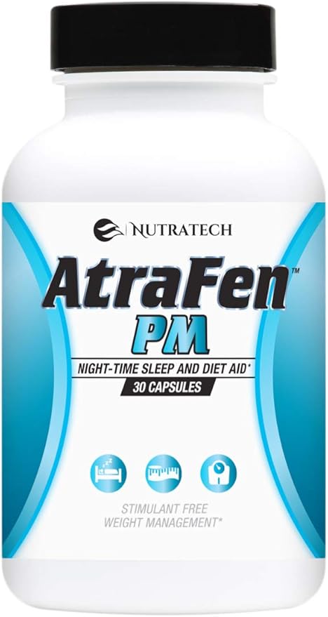 Atrafen PM - Nighttime Diet Pill, Appetite Suppressant, and Sleep Aid. Boost Metabolism, Burn Fat, and Curb Late Night Cravings.