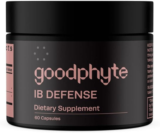| IB Defense Dietary Supplement | 60 Capsules | Naturally Occuring Enzymes That Regulate Digestion | Premium All Natural Relief from IBS, Constipation, Bloating, Gas, & Indigestion
