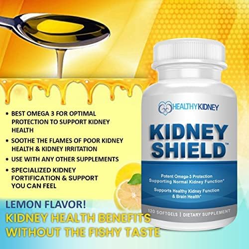 Kidney Shield 120 Caps Kidney Supplement to Support Normal Kidney Function and Support Kidney Health for Kidney Cleanse Omega 3 - (3 Pack)
