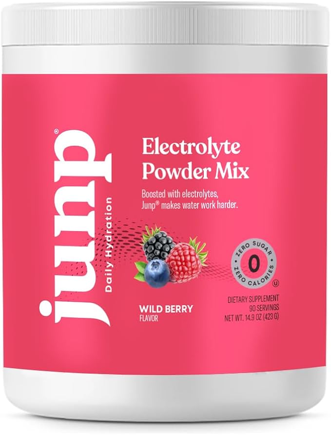 JUNP Electrolytes Powder No Sugar No Carbs, Wild Berry Fruit Flavor Keto Electrolyte Drink Mix - Potassium & Salt Hydration Powder Electrolytes, Zero Calorie Sugar Free Electrolyte Powder, 90 Servings