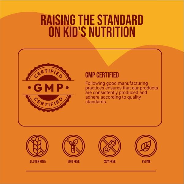 Naked Nutrition Kids Vitamin Gummies, Made in USA, GMO Free, Gluten-Free, Gelatin Free, Vegan, Kids Vitamins A, C, D, E, B6, B12, Zinc, 3 Fruit Flavors, 30 Day Supply