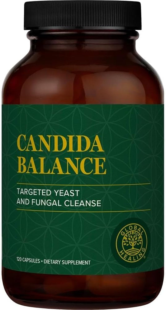 Global Healing Candida Cleanse Supplement (Mycozil) - Detoxification for Yeast Balance Support, Helps Gut and Vaginal Health, Feminine Balance Complex for Women, Candida Overgrowth (120 Capsules)