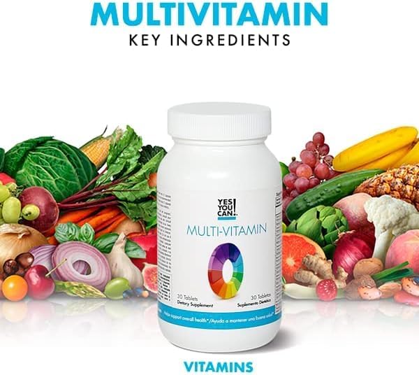 Yes You Can! Daily Multivitamins for Men and Women - Helps Assist Overall Health & Well-Being, Contains Antioxidants, Rich in Vitamin A, B, C & E - Daily Vitamins - 30 Tablets - 4 Pack