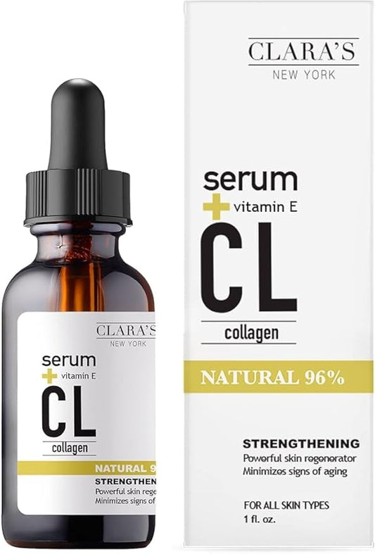 CLARA'S NEW YORK 7 X Collagen Facial Serum with Ceramide, Hyaluronic Acid, Vitamin E for Firm, Plump, Reducing fine lines, 30ml /1Fl oz - Made In USA