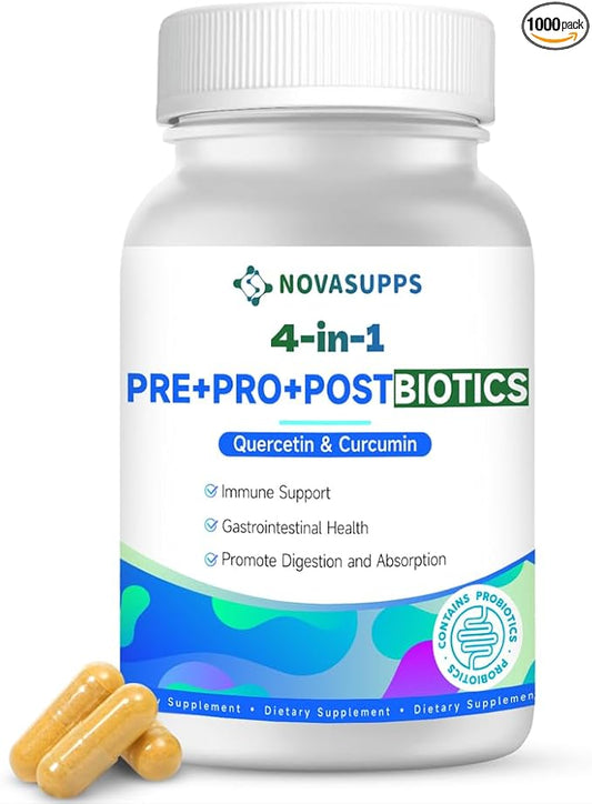 Probiotics Women Men Gut Health: Digestive Health Immune Support Bloating Relief Shelf Stable Strains 35B CFUs per Capsule Complex with Prebiotics Postbiotics Quercetin & Curcumin Supplement