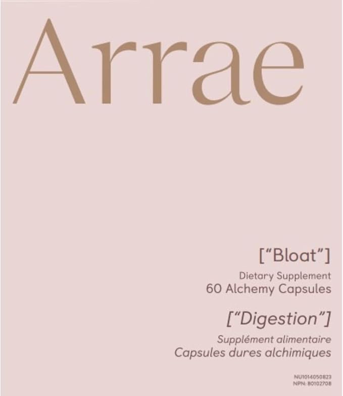 Arrae Fast-Acting Bloating Relief Digestive Enzymes, All Natural Bloat, Gas & Indigestion Relief Capsules, 60 Count
