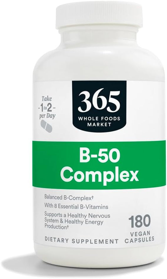 365 by Whole Foods Market, Vitamin B50 Complex, 180 Veg Capsules