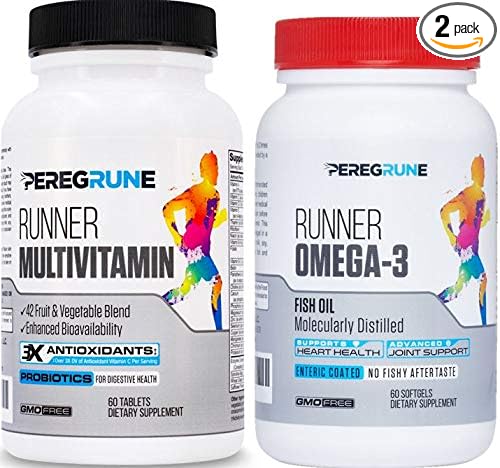 Runner Multivitamin & Omega 3 Fish Oil Bundle | Engineered Multivitamin for Runners | Antioxidants for Health & Recovery | Vitamin B Complex for Endurance, Energy | Joints & Heart Health