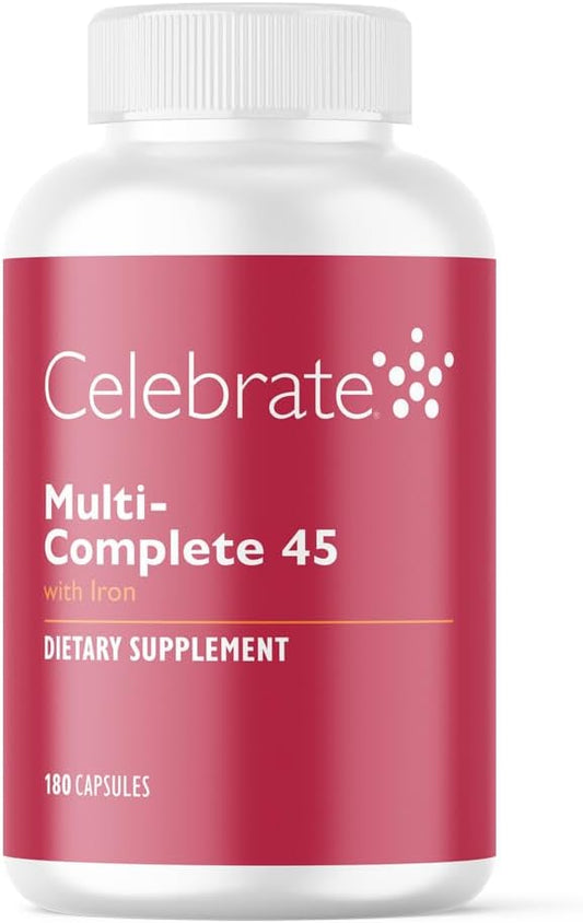 Celebrate Vitamins Multi-Complete, 45mg Iron – Daily Bariatric Multivitamin for Sleeve Gastrectomy and Gastric Bypass Surgery Patients – Essential Vitamins & Minerals (180 Capsules)