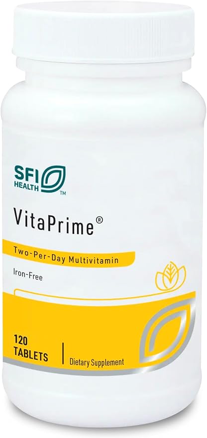 Klaire Labs Vitaprime - Multivitamin & Mineral with B Vitamins, Folate, Antioxidants & Vitamin E - Nutrients to Help Support Energy - Twice Daily, Iron-Free Multivitamin (120 Tablets)