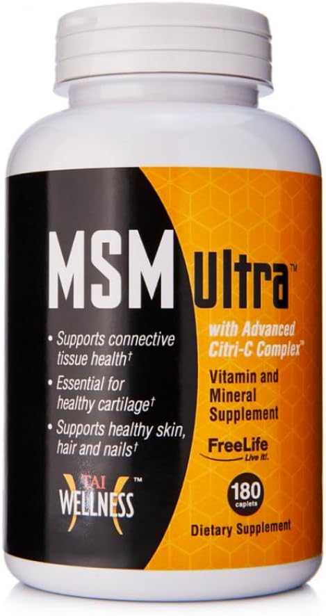 Youngevity Freelife MSM Ultra | 3,000 mg MSM + Proprietary Citri-C Complex Blend + Vitamin C | Ultimate Methylsulfonylmethane Supplement | Bone & Joint Support | 180 Count