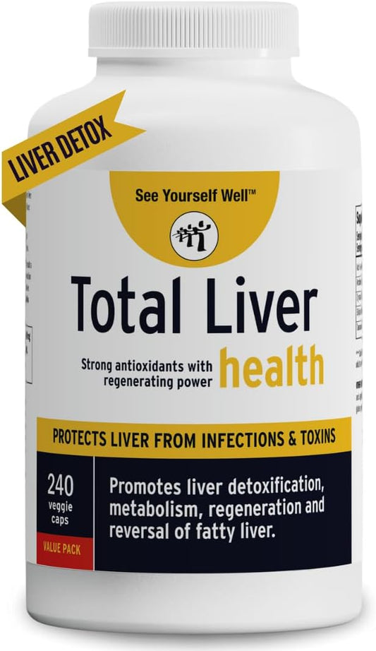 See Yourself Well Total Liver Health: Liver Cleanse, Detox & Repair Fatty Liver. Milk Thistle Extract, Dandelion Root, Yarrow, Burdock Root & Cynara (Artichoke) to Support Healthy Liver Function