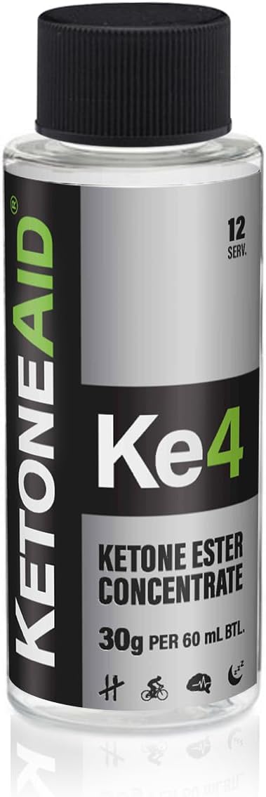 KetoneAid KE4 Pro Ketone Ester Drink | Not a Ketone Salt, No Sugar, No Caffeine | Exogenous D-BHB Ester | 12 Serving Per Bottle (1 Count)