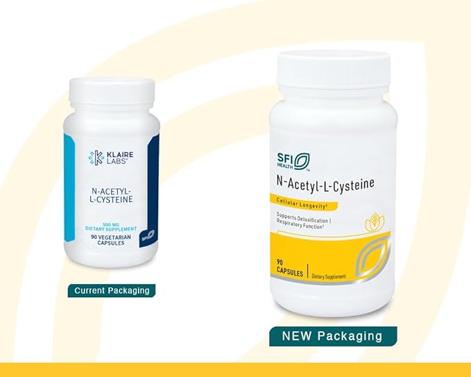 Klaire Labs N-Acetyl-L-Cysteine 500mg - Amino Acid Glutathione Precursor NAC - Dietary Supplement to Support Cellular Antioxidant Protection - Hypoallergenic, Soy-Free, Corn-Free (90 Capsules)