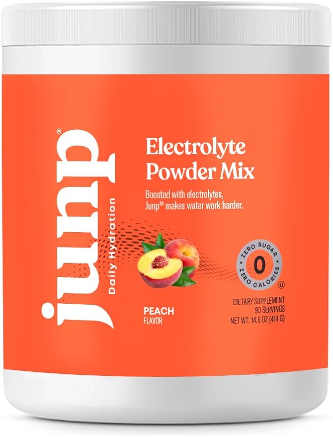 JUNP Electrolytes Powder No Sugar No Carbs, Orchard Fresh Juicy Peach Keto Electrolyte Drink Mix, Potassium & Salt Hydration Powder Electrolytes Zero Calorie Sugar Free Electrolyte Powder, 90 Servings