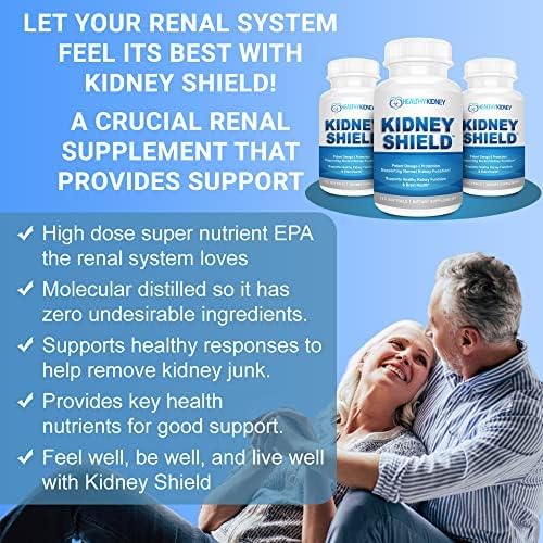 Kidney Shield 120 Caps Kidney Supplement to Support Normal Kidney Function and Support Kidney Health for Kidney Cleanse Omega 3 - (3 Pack)