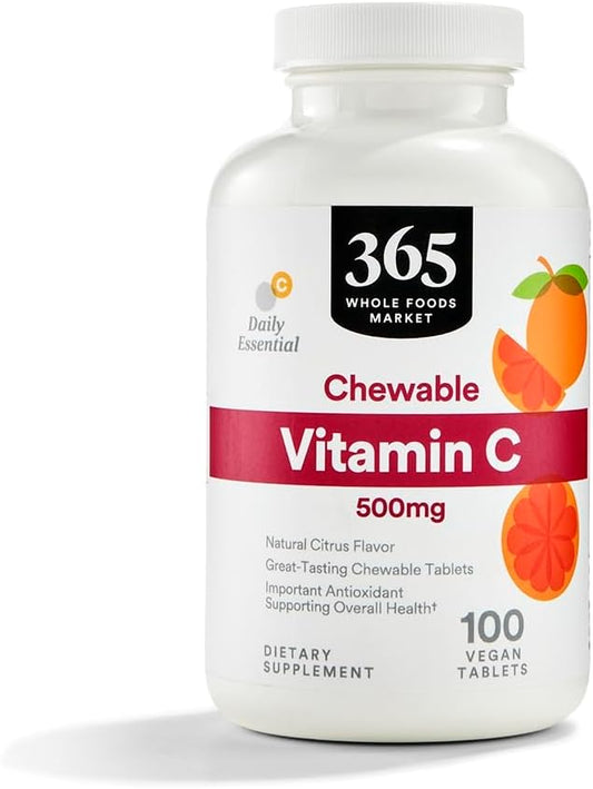 365 by Whole Foods Market, Vitamin C Chewable 500Mg, 100 Tablets