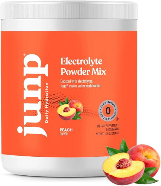 JUNP Electrolytes Powder No Sugar No Carbs, Orchard Fresh Juicy Peach Keto Electrolyte Drink Mix, Potassium & Salt Hydration Powder Electrolytes Zero Calorie Sugar Free Electrolyte Powder, 90 Servings