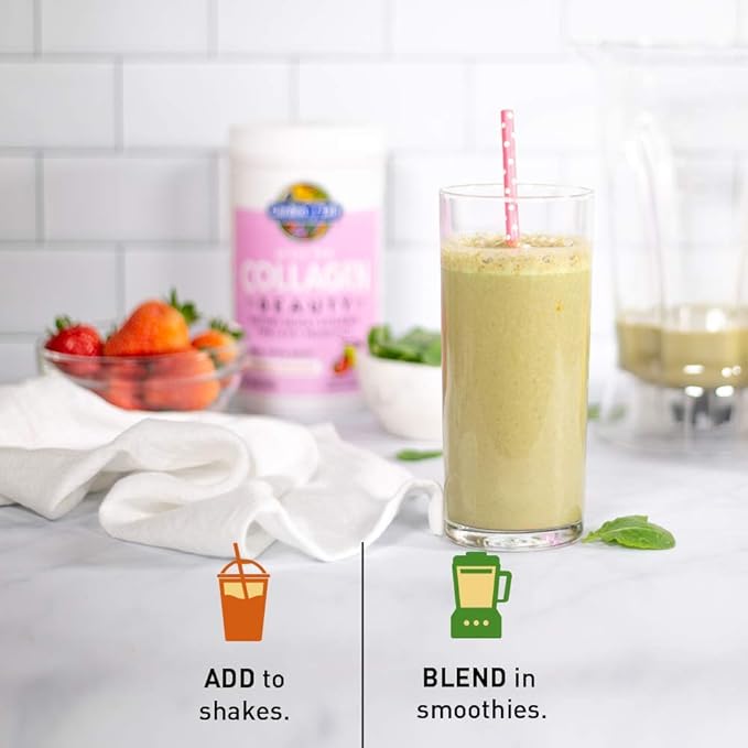 Garden of Life Grass Fed Collagen Beauty - Strawberry Lemonade, 20 Servings - Collagen Peptides Powder for Women Men Hair Skin Nails,, Collagen Protein Hydrolyzed Supplements