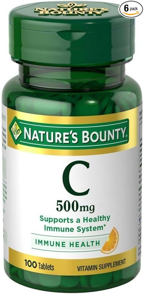Nature's Bounty Vitamin C 500 mg Tablets 100 ea (Pack of 6)