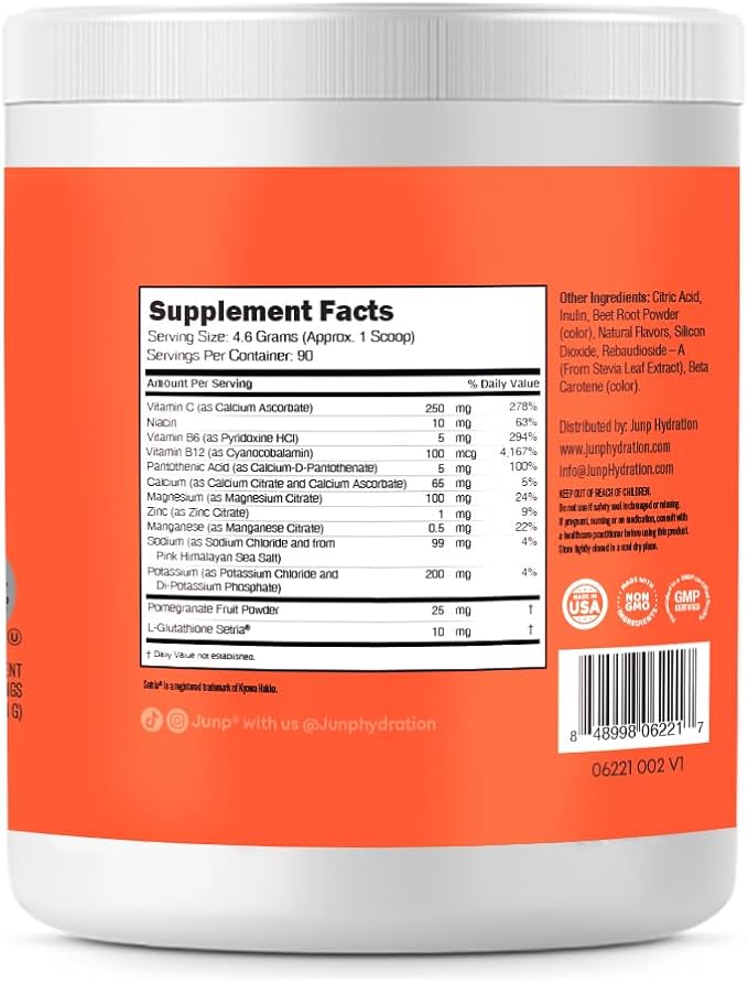 JUNP Electrolytes Powder No Sugar No Carbs, Orchard Fresh Juicy Peach Keto Electrolyte Drink Mix, Potassium & Salt Hydration Powder Electrolytes Zero Calorie Sugar Free Electrolyte Powder, 90 Servings