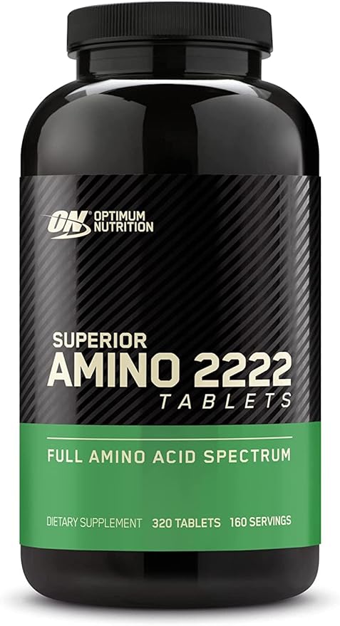 Optimum Nutrition Superior Amino 2222 Tablets, Complete Essential Amino Acids, EAAs, 320 Count