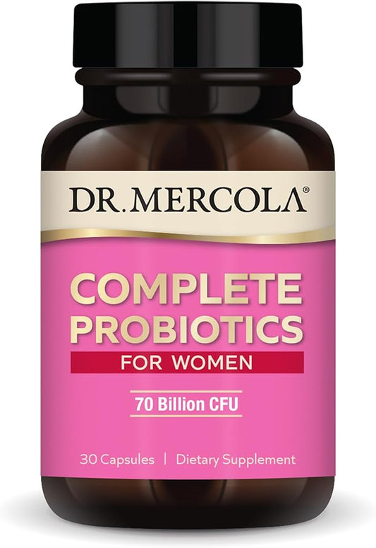 Dr. Mercola Complete Probiotics for Women 70 Billion CFU, 30 Servings (30 Capsules), Dietary Supplement, Supports Digestive Health, Non GMO