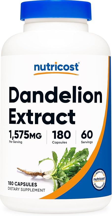 Nutricost Dandelion Extract Capsules 1575mg Per Serving (180 Capsules) - 525mg Per Capsule, Non-GMO, Gluten Free