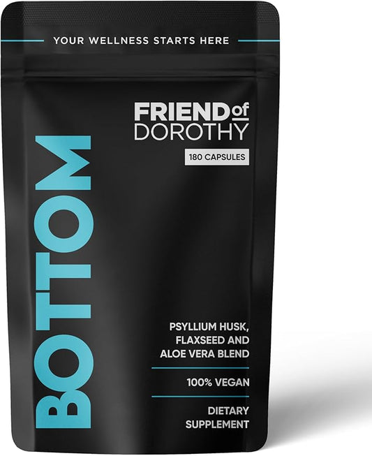 Bottom Fiber Supplement for Effortless Prep Time - Helps Promote Digestive Regularity - Psyllium Husk Based - for Men Who Bottom, Vegan Capsules
